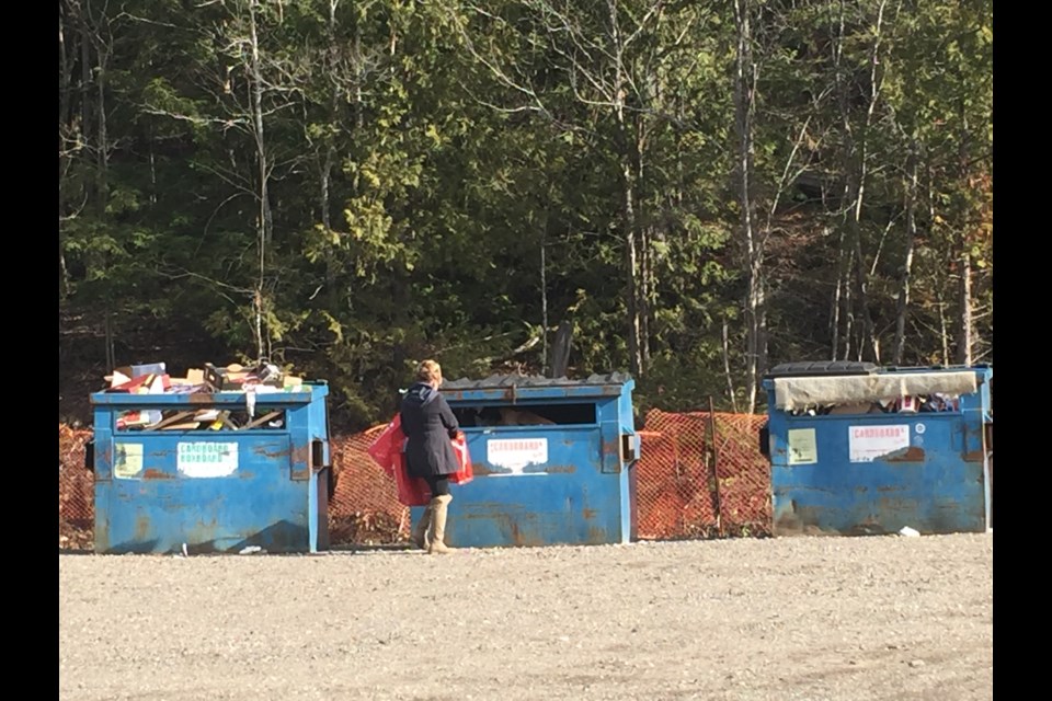 Public recycling bins on Scott Road.
Melanie Farenzena/ ElliotLakeToday.com
